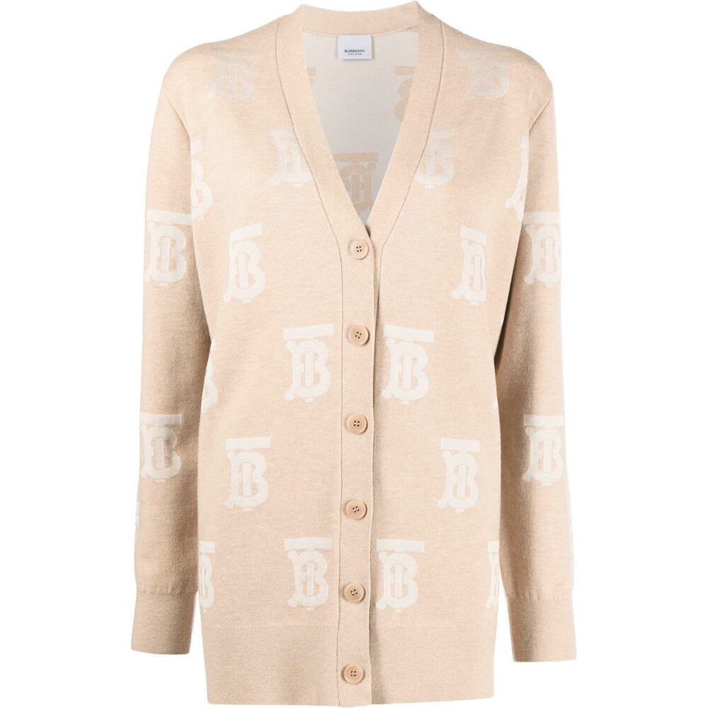 버버리 22FW SALENA TB 로고 가디건 라이트카멜 8052407