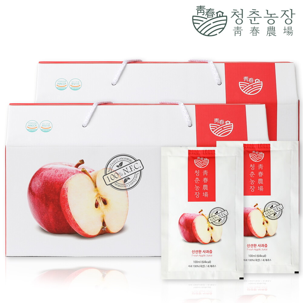 청춘농장 청춘농장 신선한 사과즙 2박스 총 60포