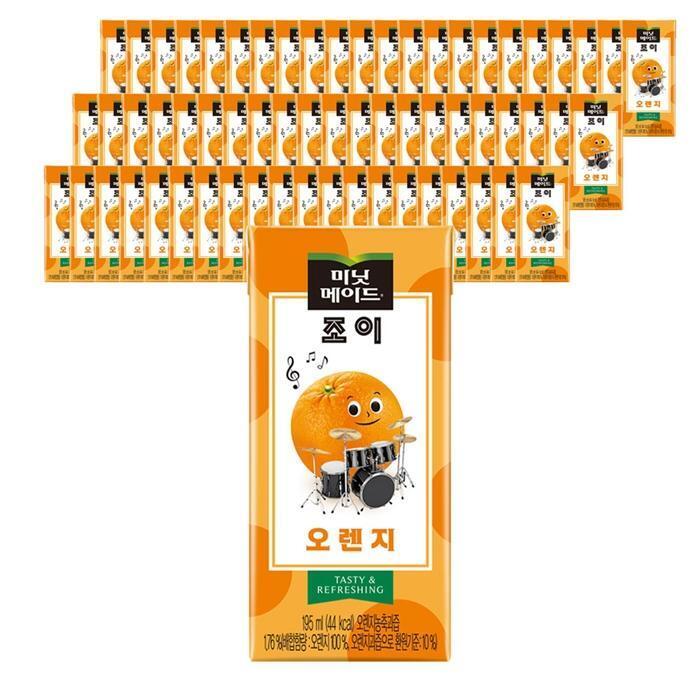 셀러허브 식품 코카콜라 미닛메이드 조이 오렌지 195ml X 64팩 주스 음료