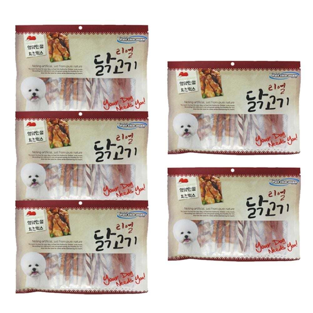 오너클랜 강아지 리얼 영양 치킨믹스 300g 5P 애견 육포 껌간식