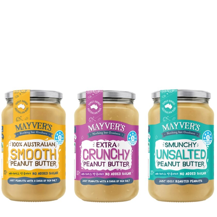 메이버스 땅콩버터 스무스+크런키+언솔티드 각 375g 총 3병