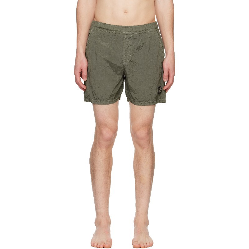 [STONE ISLAND]스톤아일랜드 스톤아일랜드 그린 나일론 스윔 쇼츠 251828M208007