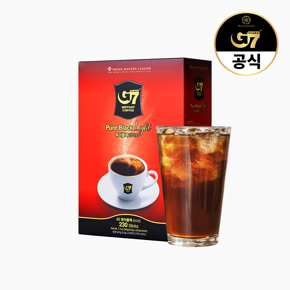 지세븐 G7 퓨어블랙 라이트 0.9g X 230개입 / 베트남 블랙 다크 아메리카노