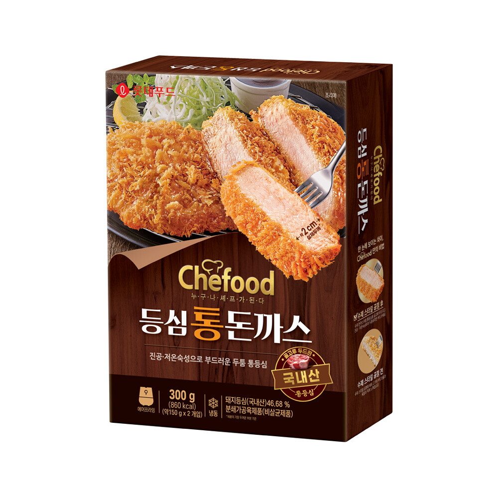 롯데햄 롯데웰푸드 쉐푸드 등심통돈까스 300g 4개