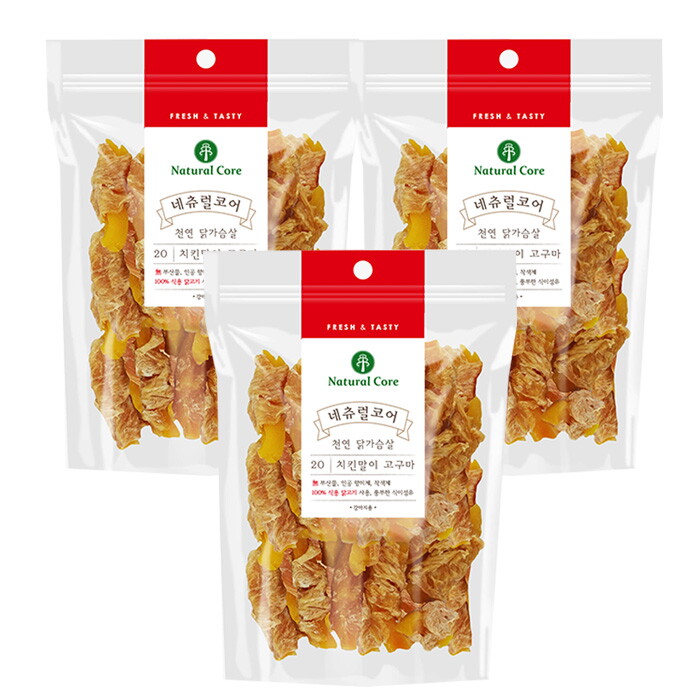도그씨 네츄럴코어 치킨말이 고구마 220g x 3개 애견간식