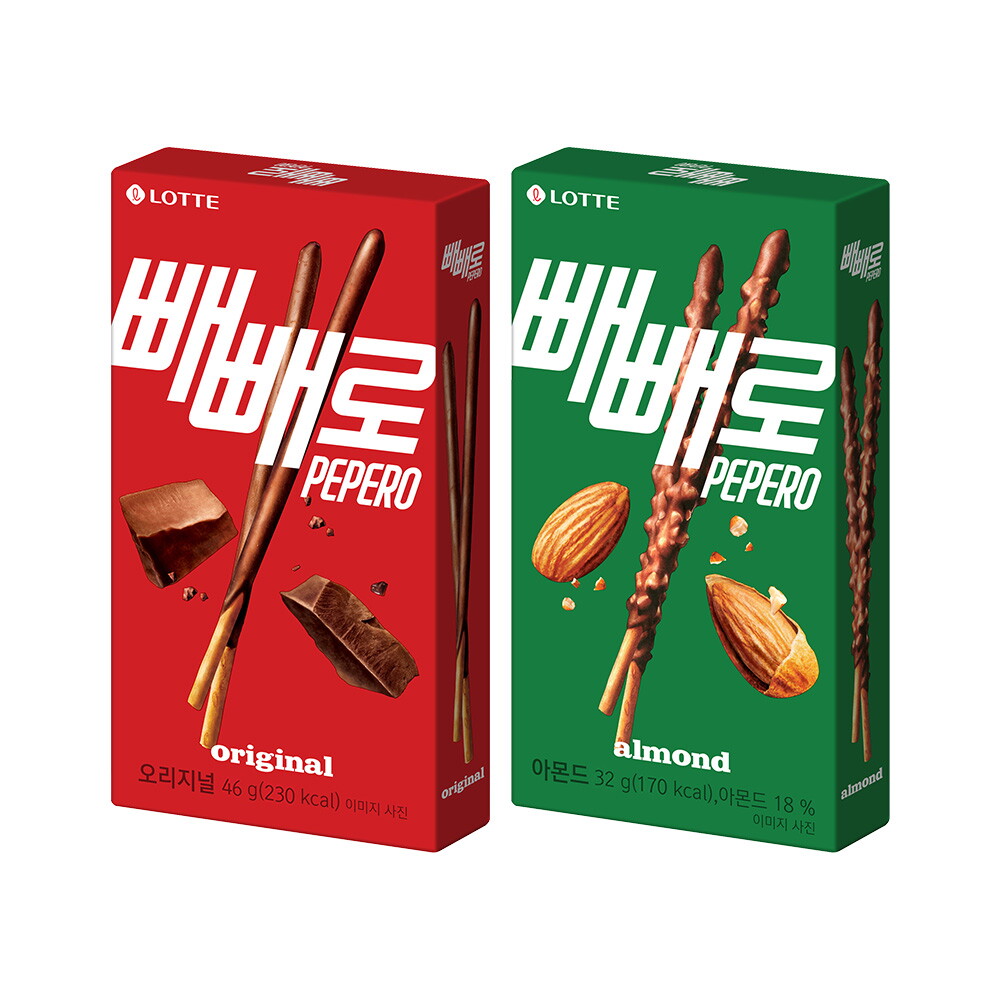롯데웰푸드 초코 빼빼로 46gX20개+아몬드 빼빼로 32gX20개