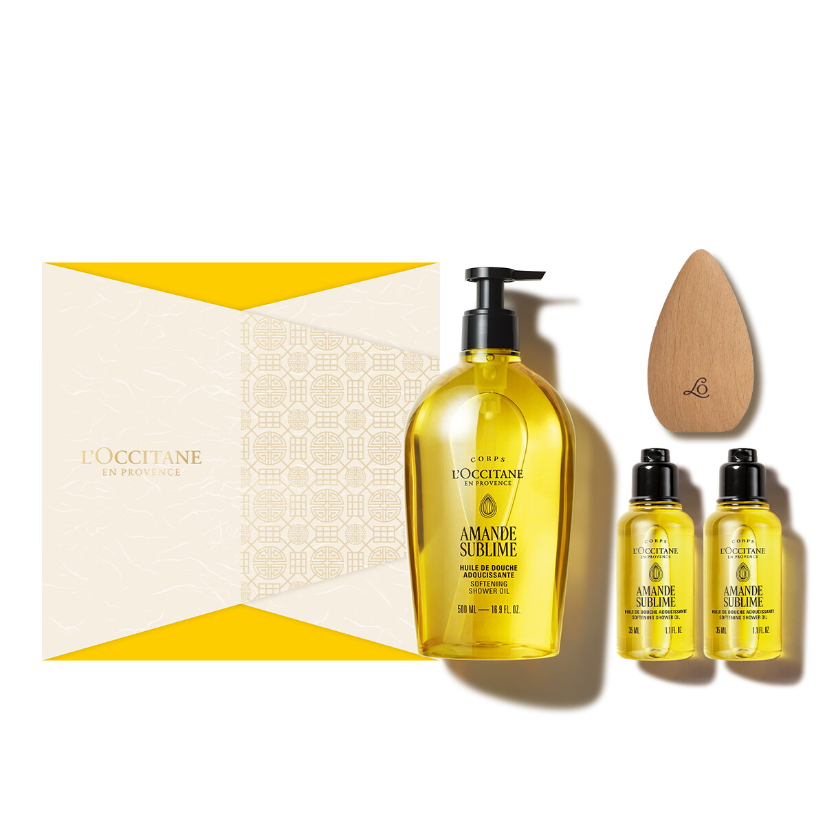 록시땅 (기프트)(단독) 아몬드 소프트닝 샤워 오일 500ml 세트(+디럭스 2종+괄사)