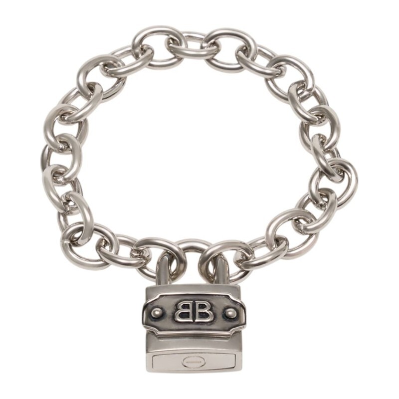 발렌시아가 발렌시아가 BB 패드락 체인 팔찌 859977 TZ46S 1876 SILVER ANT SILVER