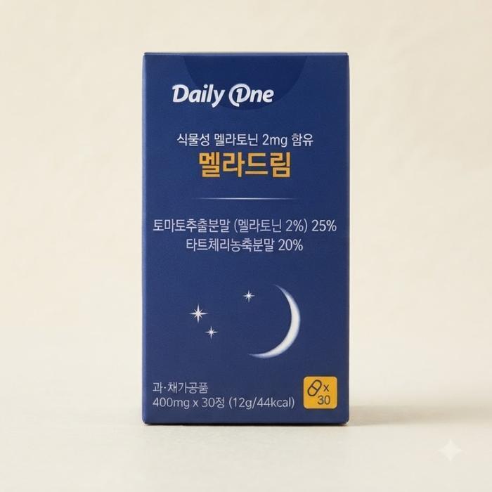 셀러허브 식품 동서바이오팜 데일리원 식물성 멜라토닌 2mg 함유 멜라드림 400mg x 30정 (1개)