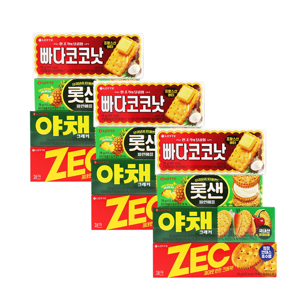 기타브랜드 롯데웰푸드 비스킷4번들 277g x 3개 / 비스켓 크래커 4종혼합