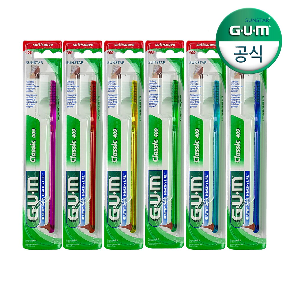 선스타검 GUM 검 치과 일반 돔트림 칫솔 (중간모) (409) 24개