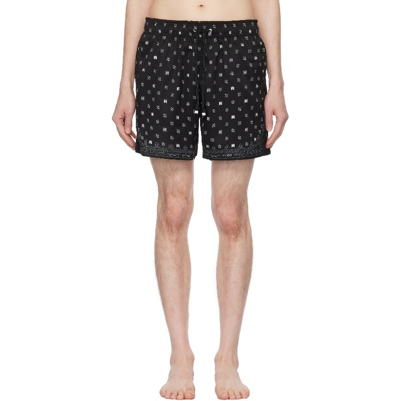 아미리 아미리 블랙 MA 페이즐리 스윔 쇼츠 251886M208007