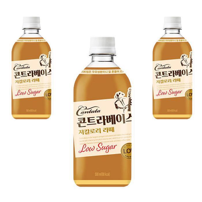 셀러허브 식품 롯데 칸타타 콘트라베이스 라떼 저칼로리 500ml 24개