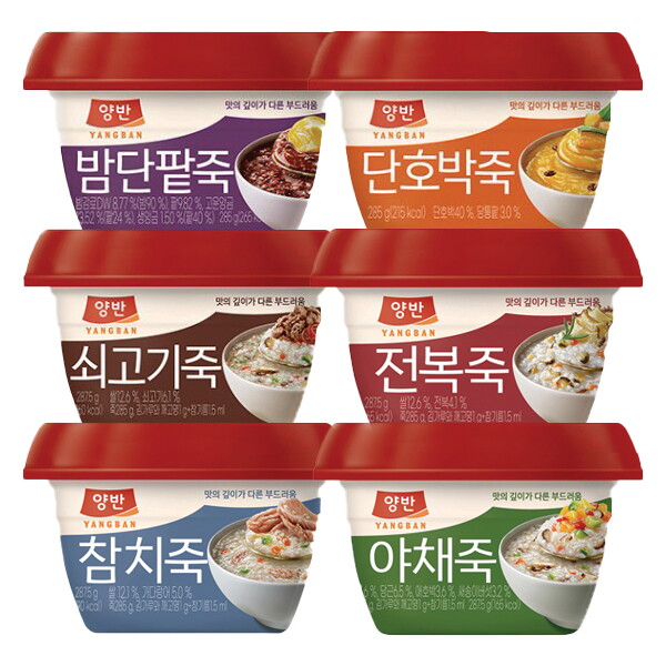 [동원F&B]동원 F&B  양반죽 285g 전복죽 6개 + 쇠고기죽 6개/잣죽/닭죽/야채죽 외