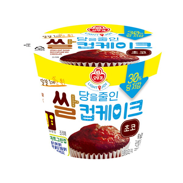 오뚜기 LIGHT JOY 당을줄인 쌀컵케이크 초코 60g 16개