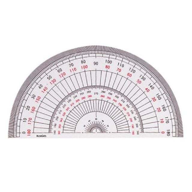 [주아네]오너클랜 (5개묶음) 아톰 반원분도기(15cm/반원)