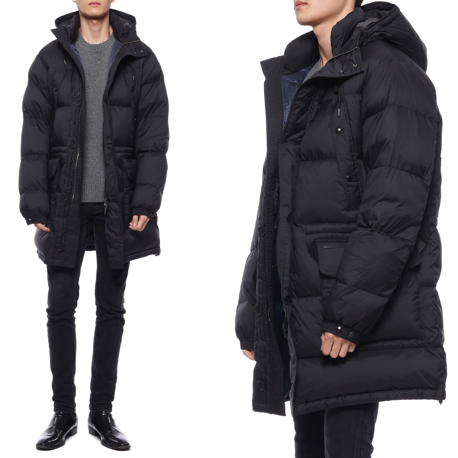노벨라(아울렛) (버버리) 21FW 남성 벤슨 다운 롱패딩 (3998239_BLACK_21F)