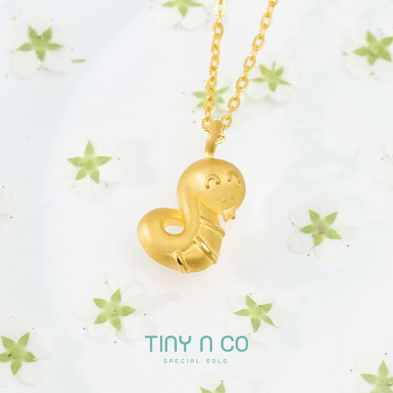 타이니앤코 순금 24K 코코 3.75g 뱀띠 스마일뱀 돌목걸이