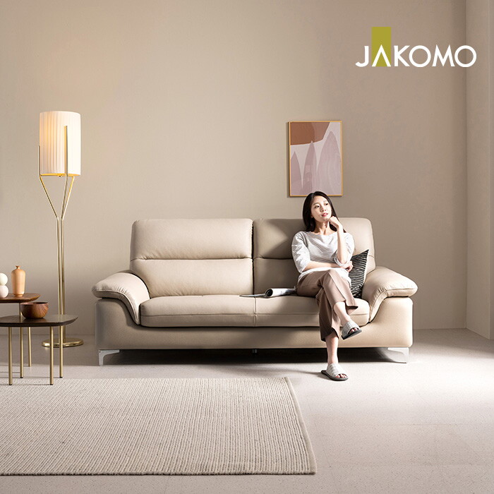 자코모 [1일 구매시 3만 상품권 100%증정]쿠시 플러스 3인 천연면피 소가죽 소파