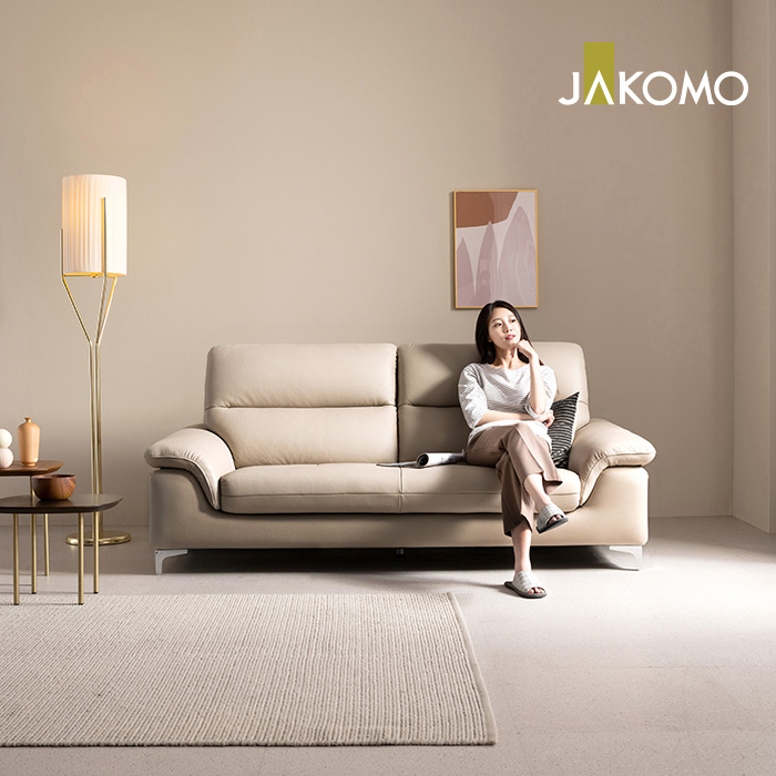 자코모 [1일 구매시 3만 상품권 100%증정]쿠시 플러스 3인 천연면피 소가죽 소파