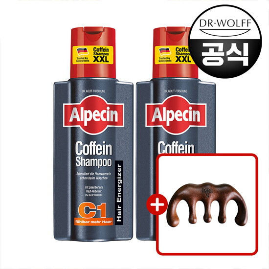 알페신 알페신 카페인 샴푸 C1 (모발 강화) 375ml X 2 (두피마사지 괄사 증정)
