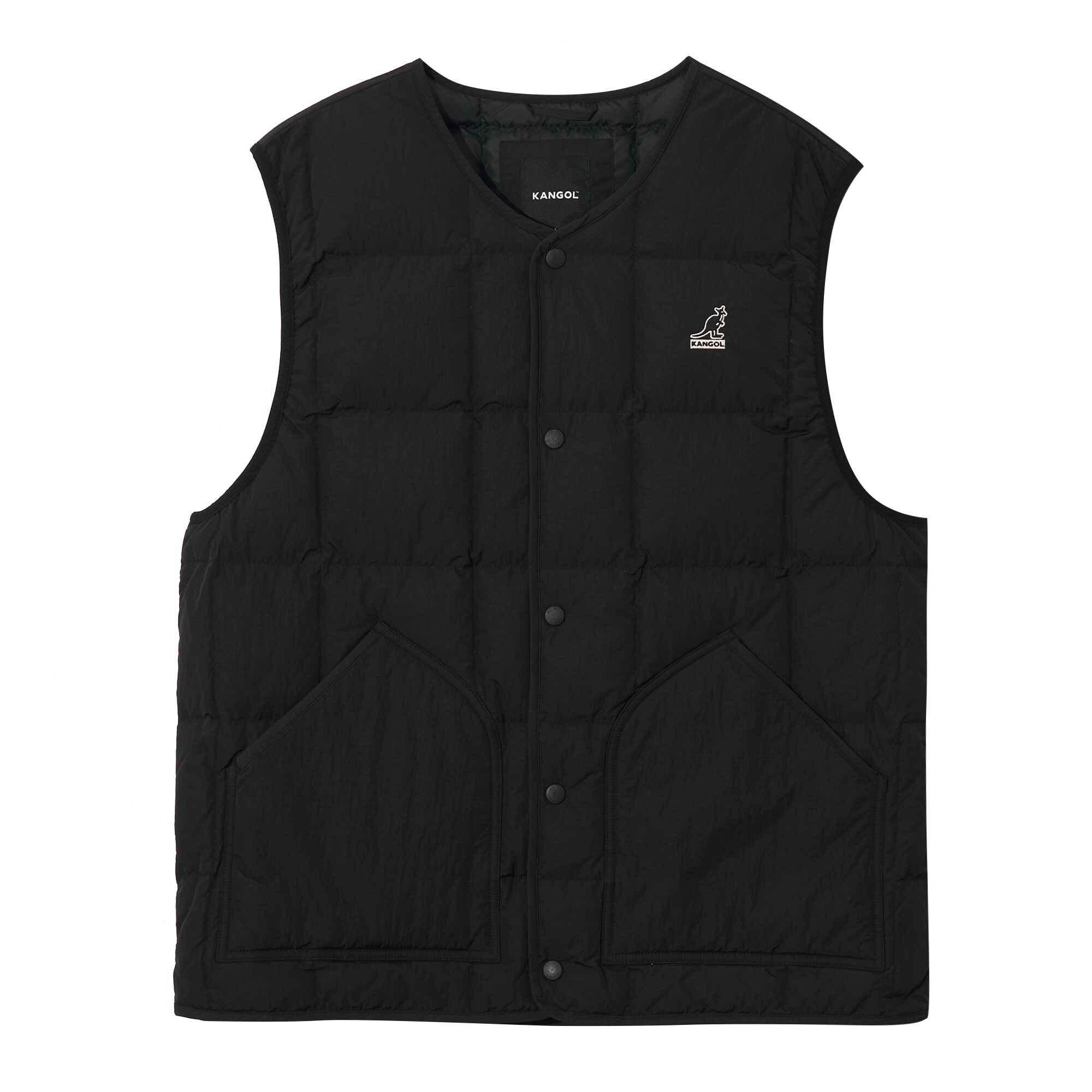 KANGOL 스퀘어 큐 다운 라이너 베스트 6142 블랙 KRFCBS61420BK