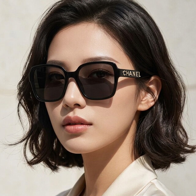 샤넬 샤넬 선글라스 CH5408 C622/S4 명품 스퀘어 로고 뿔테
