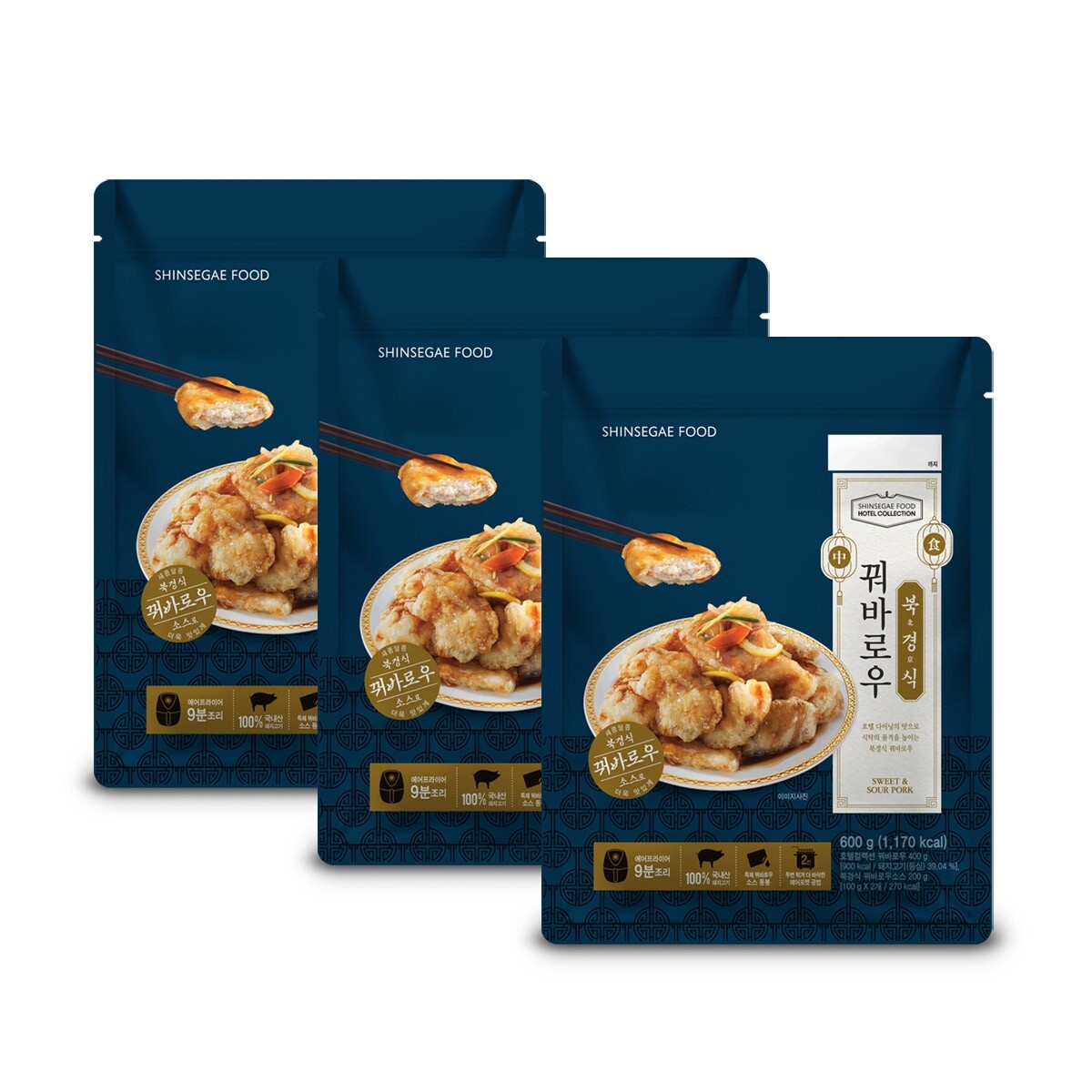 신세계푸드 호텔컬렉션 북경식 꿔바로우 600g (원육 400g + 소스 100g2) x 3팩