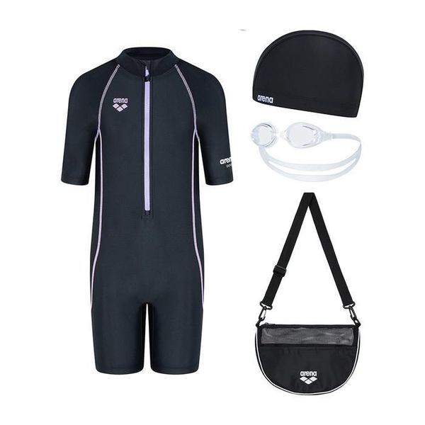 [주식회사 셀러허브_레이틀리]리디아넬 [하프클럽/리디아넬]아레나 여아동 3부 반전신 수영복 수경세트 N763196