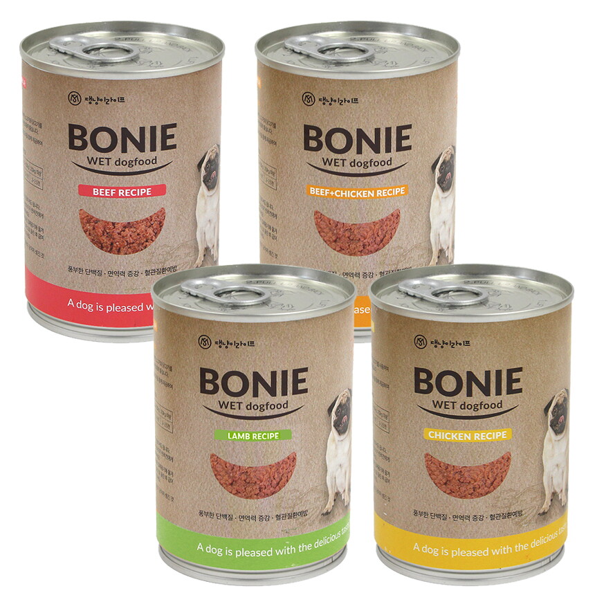 도그씨 보니캔 플러스 375g 강아지 영양캔 x 24개