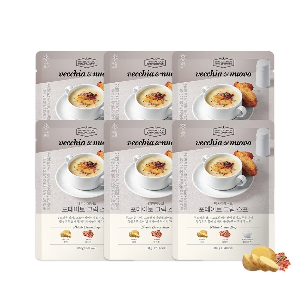 신세계푸드 베키아에누보 포테이토 크림 스프 180g x 6팩