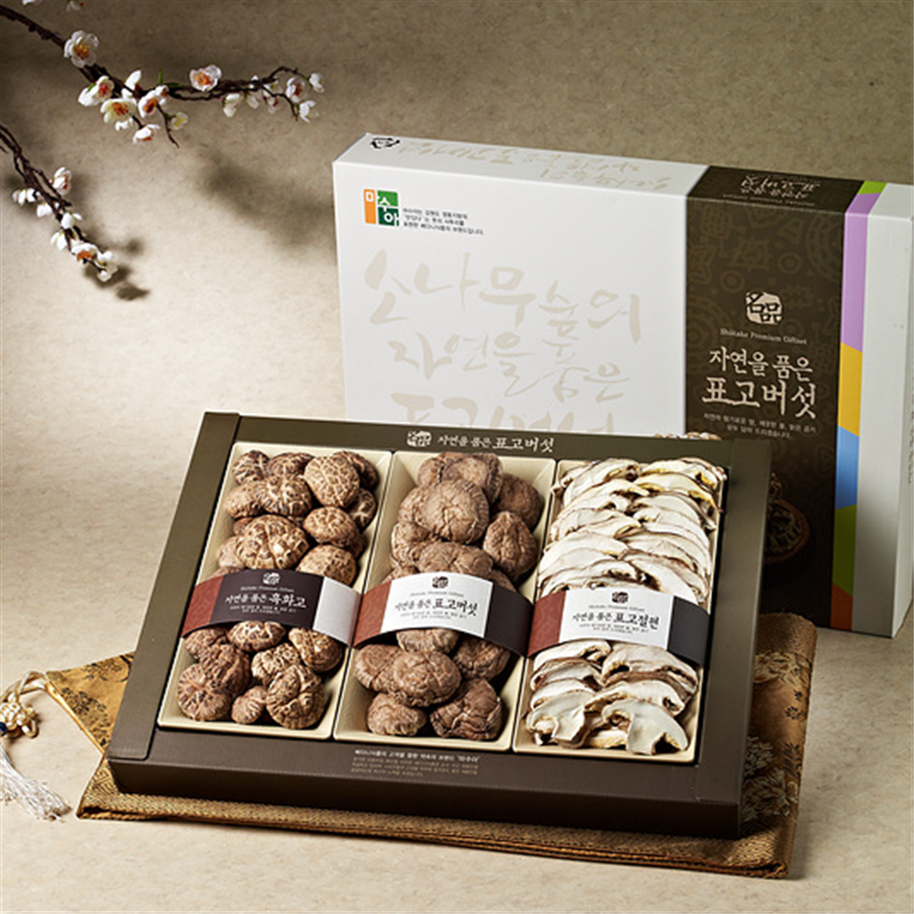 기타브랜드 혼합버섯 선물세트 2호 흑화고120g+동고130g+표고절편80g / 보자기구성