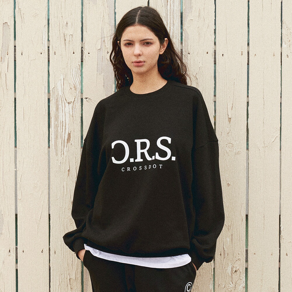 크로스닷(남성) [크로스닷][당일발송/빅사이즈] 크로스닷 씨알에스 오버핏 여성 맨투맨 티셔츠 커플 루즈핏 긴팔 CMS_0013 (7Color)