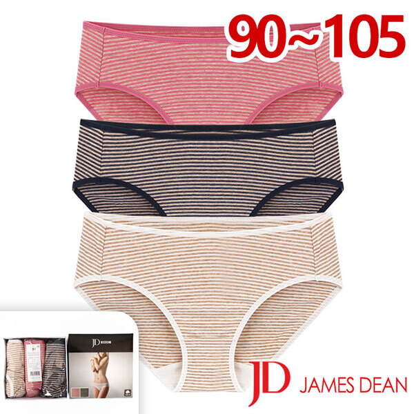 제임스딘 면스판 스트라이프삼각팬티3매입(JHWPSZ01)90-105