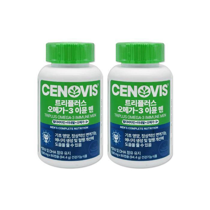 셀러허브 식품 세노비스 트리플러스 오메가3 이뮨 맨 1180mg 80캡슐 2개/mjc