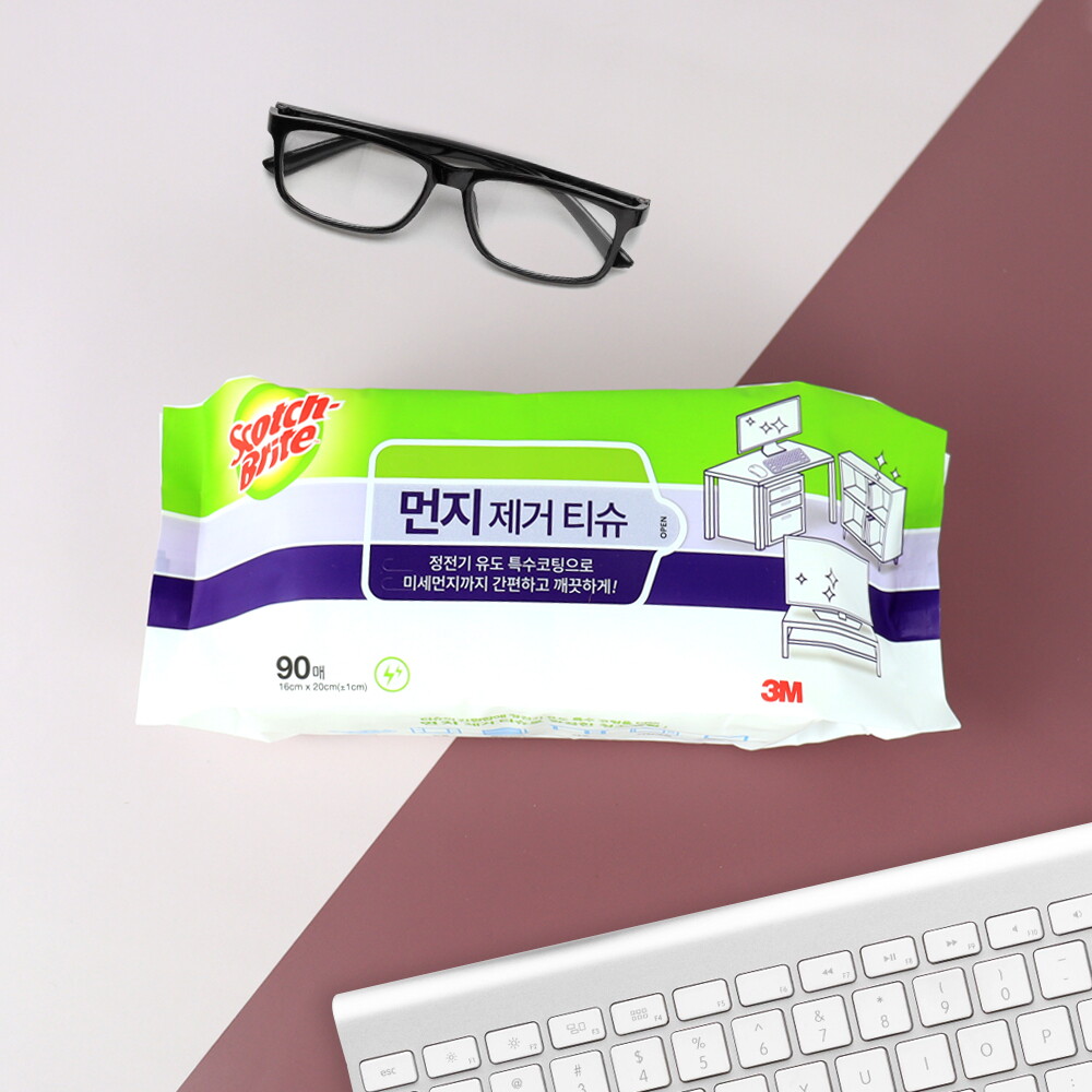 기타브랜드 3M 스카치브라이트 먼지 제거 티슈 90매 / 미세먼지 청소티슈