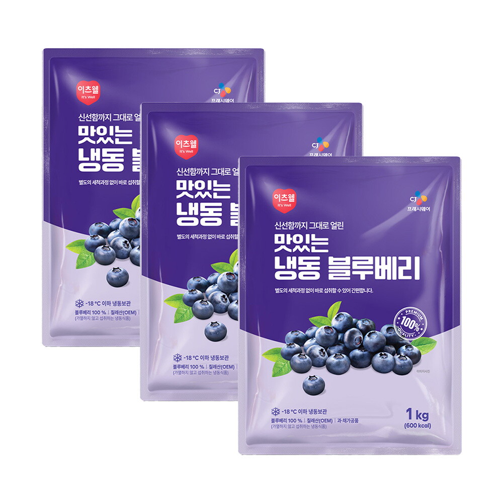 씨제이프레쉬웨이 이츠웰 냉동블루베리1kg x 3개