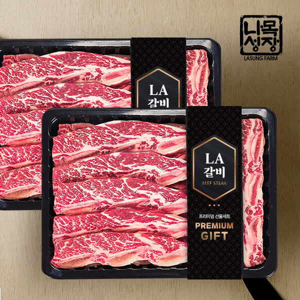 푸드진정성 시그니쳐 프리미엄 LA갈비 선물세트 4kg(미국산꽃갈비678번)