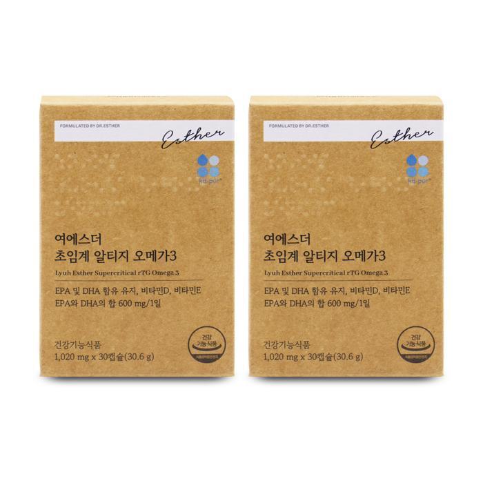 셀러허브 식품 [에스더포뮬러] 여에스더 초임계 알티지 오메가3 1020mg x 30캡슐 X 2박스 I