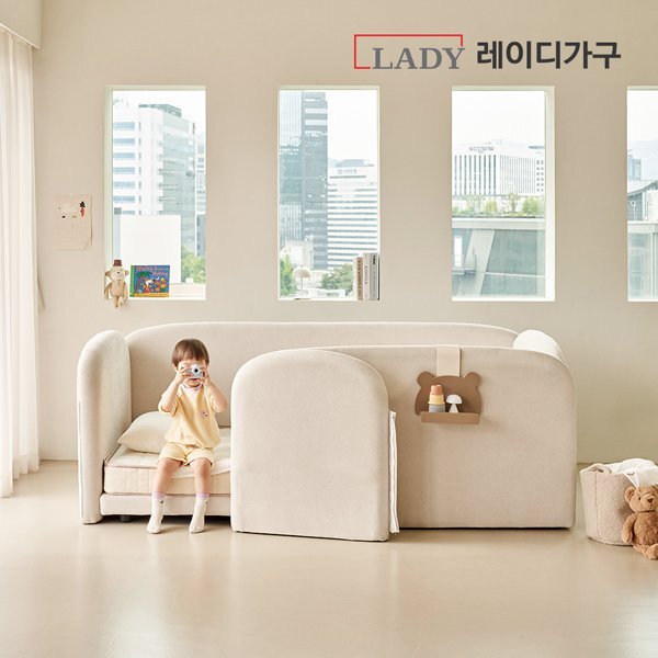 레이디가구 푸딩 기능성 패브릭 도어형 데이베드 SS