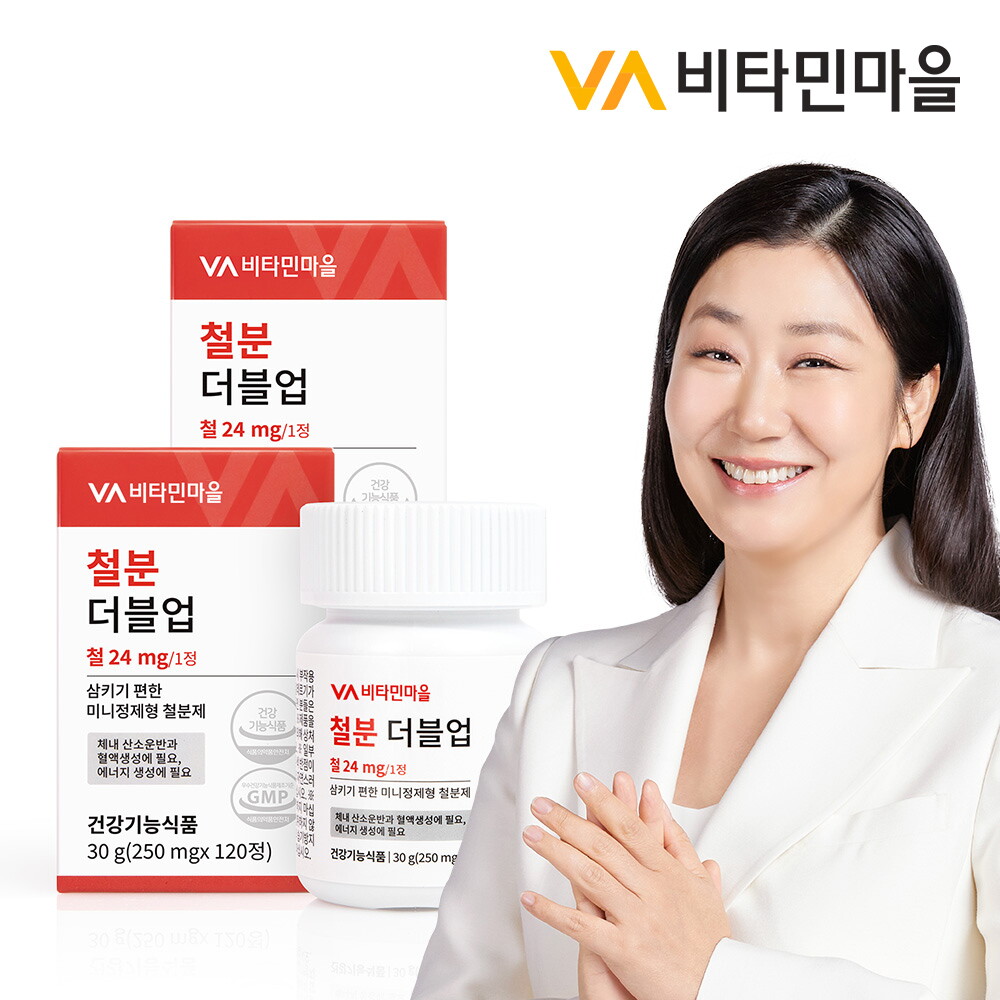 비타민마을 (240정/8개월분) 철분 더블업 미니 정제형 철분제 2박스