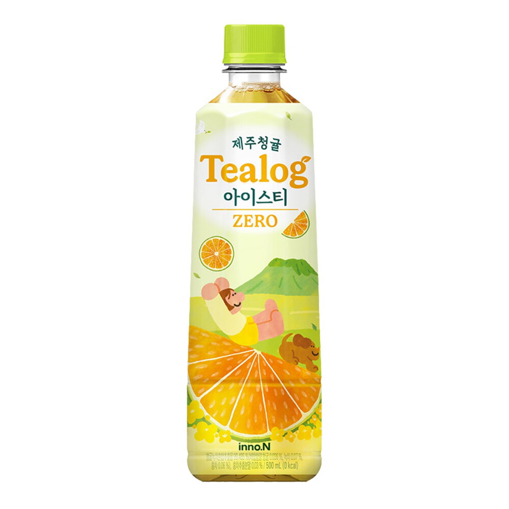 이노엔 티로그 제주청귤 아이스티 녹차 500ml x 12개 / 제로음료 제로칼로리