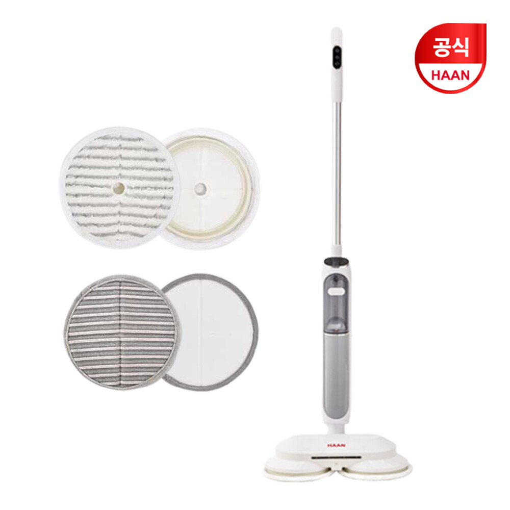 한경희생활과학 한경희 초고속예열 프리미엄 살균 스팀물걸레청소기 EHMS-D3000WT 셀프클리닝 정품패드 4P 추가구성