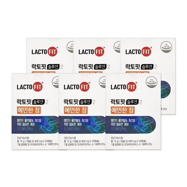 하프클럽(식품) [하프클럽/기타]락토핏 솔루션 2 예민한 장 400mg 30캡슐 6개/mjc