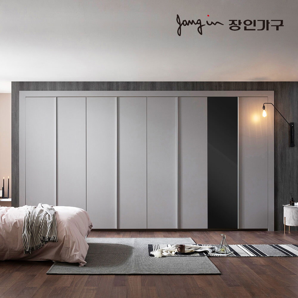 장인가구 장인가구 파인 매트 여닫이 미러도어 붙박이장 30CM