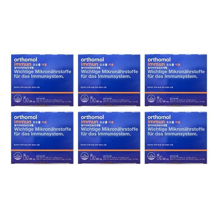 셀러허브 식품 오쏘몰 이뮨 멀티비타민 미네랄 (액상 20ml + 정제 919mg) x 30개입 6박스 hism