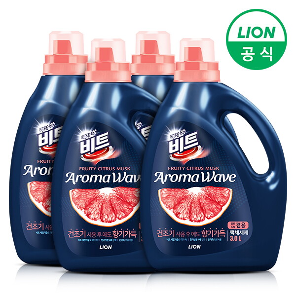 비트 비트 아로마웨이브 액체세제(일반/드럼 겸용) 시트러스 3L용기 4개