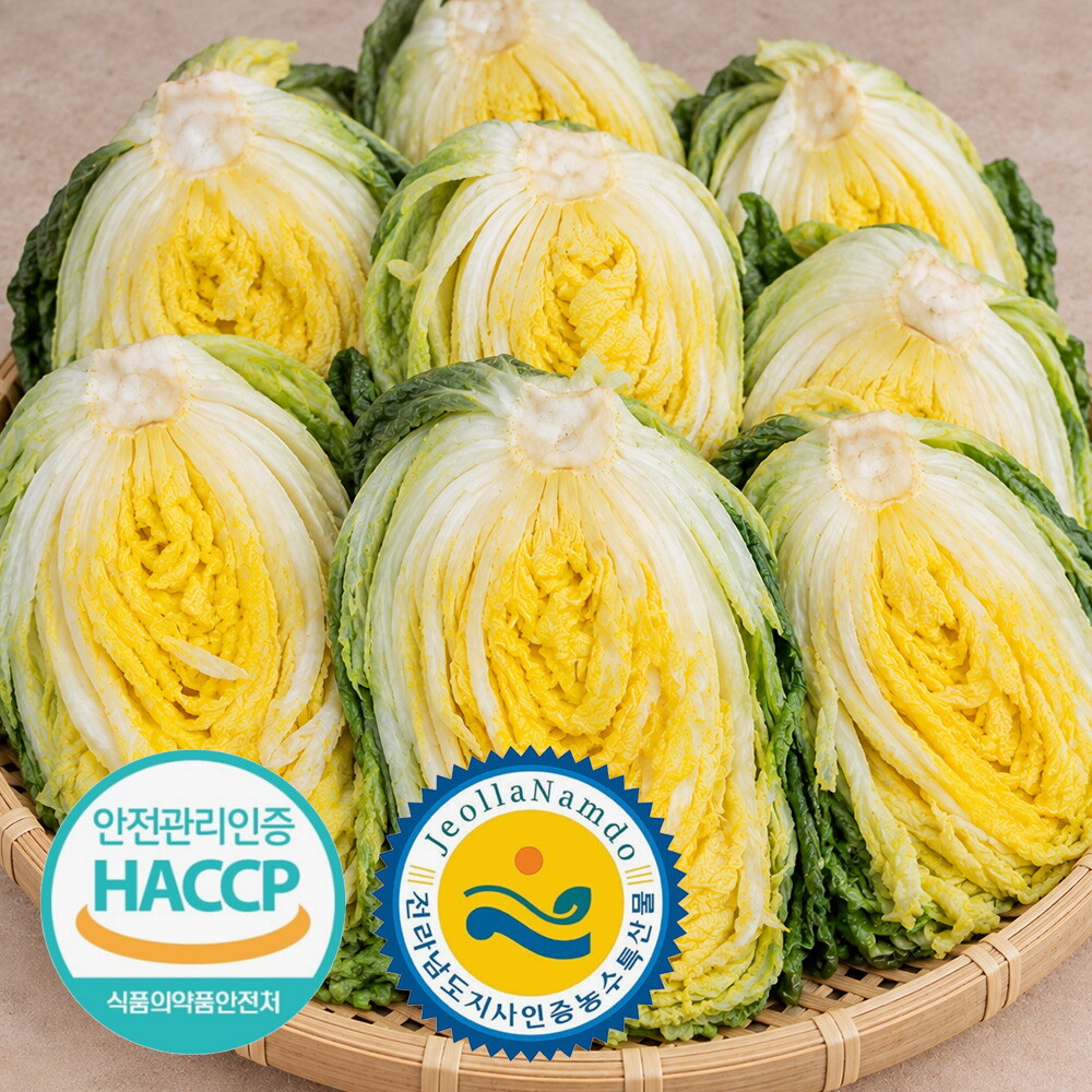 초록초록팜 [지정일배송] HACCP 전남도지사인증 프리미엄 해남 절임배추 20kg 국내산 7-10포기 TB