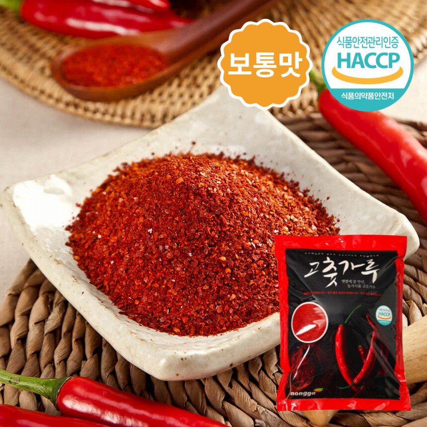 충북 제천 태양초 고춧가루 26년 태양초 국산 고춧가루 보통맛 1kg (굵은입자)