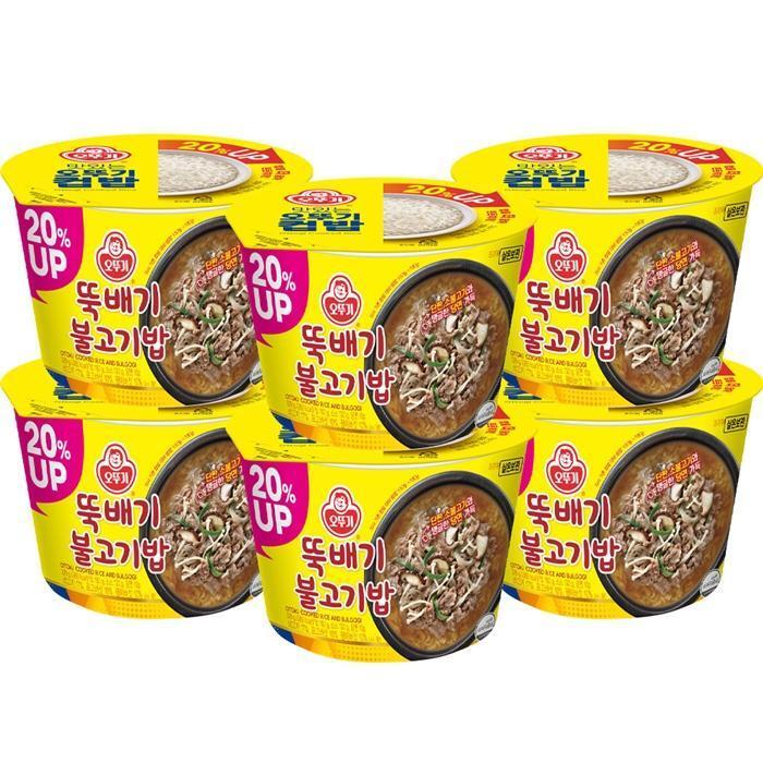 셀러허브 식품 오뚜기 뚝배기 불고기밥 320g 6개/컵밥 즉석밥 뚝불 간편식